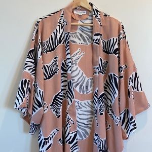 Emerson Fry Fete Kimono - Zebra Muted Clay (M/L)